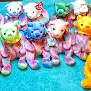 Bundle of 10 Ty Birthday Bears with BONUS Bear